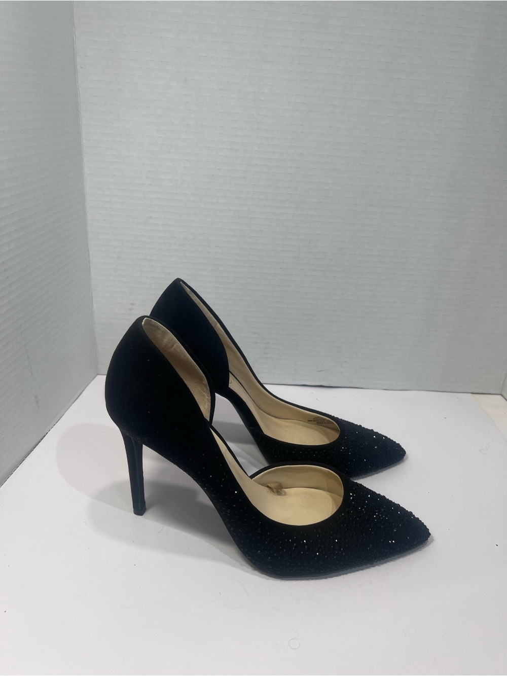 Jessica Simpson Black Pointed Toe High Heel Pumps with Sparkle